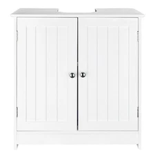 Pedestal Under Sink Storage White Floor Cabinet Bathroom Vanity Organizer
