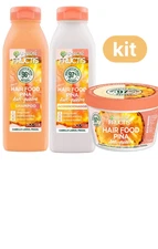 GARNIER FRUCTIS HAIR FOOD PIÑA/SHAMPOO,CONDITIONER,AND MASK. FREE SHIPPING.