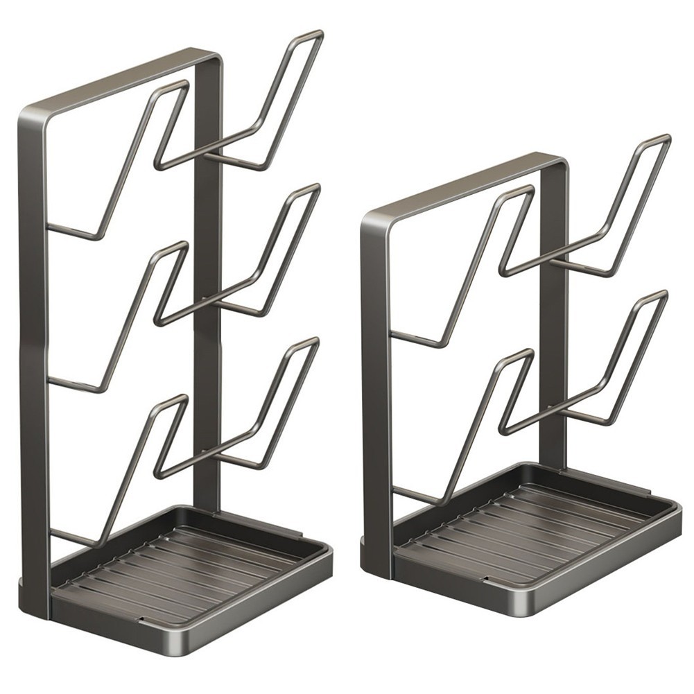 Countertop Kitchen Stand for Ladle and Lid Storage with Non Slip Rubber Pads