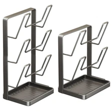 Countertop Kitchen Stand for Ladle and Lid Storage with Non Slip Rubber Pads