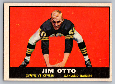 1961 TOPPS #182 JIM OTTO OAKLAND RAIDERS ROOKIE