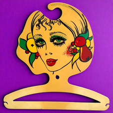 Mod Face Hanger Vintage BG Milano Lady Woman Carmen Miranda Fruit Italy 14" READ