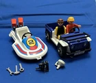 Vintage Playmobil Blue Jeep and Speedboat Racing Boat #3198 - Incomplete
