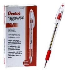 Pentel RSVP Medium BK91-B Red Ink Ballpoint Pen, Box of 12 Pens
