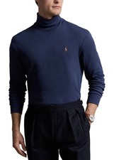 98.5 Polo Ralph Lauren Men s Soft Cotton Turtleneck Sweater Spring Navy Size L