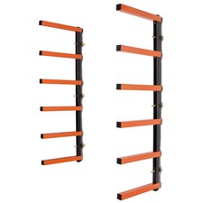 6-Level Lumber Storage Rack Wall Mounted Wood Organizer Indoor Outdoor Wood