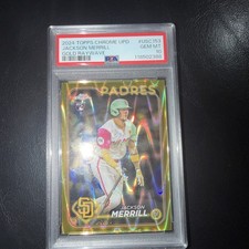 2024 Topps Chrome Update Jackson Merrill RC #USC153 Gold Refractor #/50 PSA 10🔥