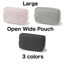 NEW Muji Wrinkle Nylon Wide Opening Large Pouch for Makeup items organize