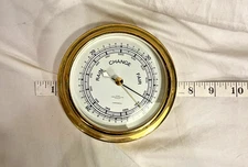 Vintage Wempe Chronometerwerke German Brass Nautical Barometer, Working