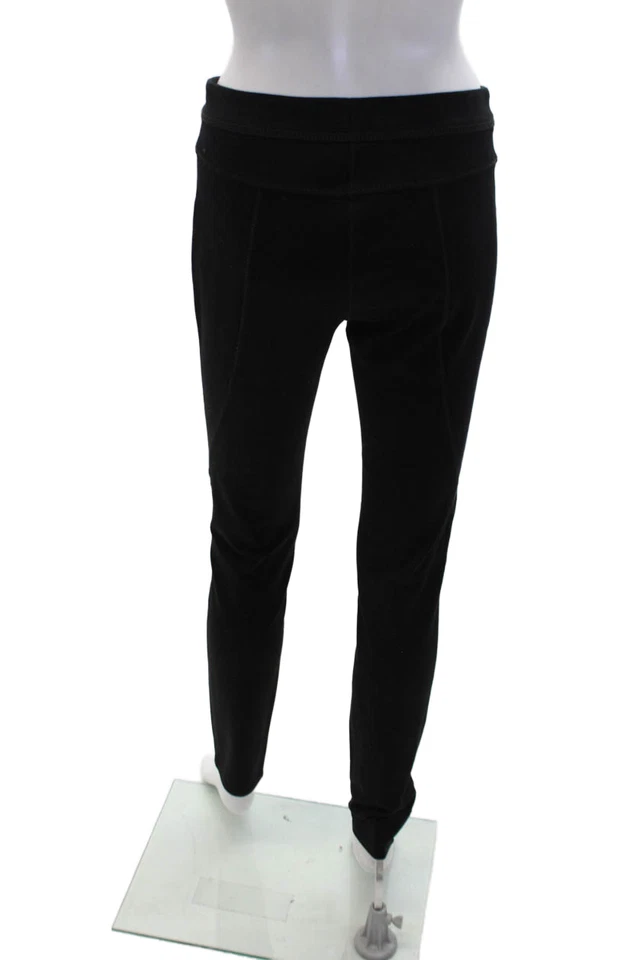 Pantalones informales Generra para mujer con cremallera tiro alto pierna ajustada algodón negro talla 6 Foto 3 de 4