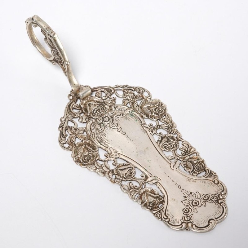 835 Silver Antique Rose Cupcake Cake Pastry Server Iris Apfel Collection