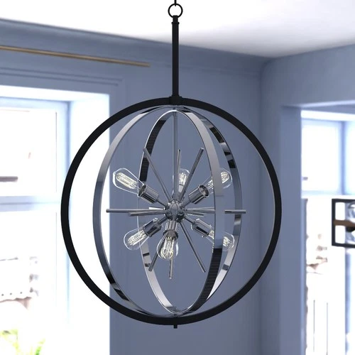 Estelle 6-Light Pendant in Mid-Century Modern and Sputnik Style 38 Inches Tall - Picture 13 of 13