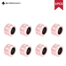 Barrowch 8 Pcs OD14mm Hard Tube Fittings G1/4" Brass Adapter FBYKN V1 Series