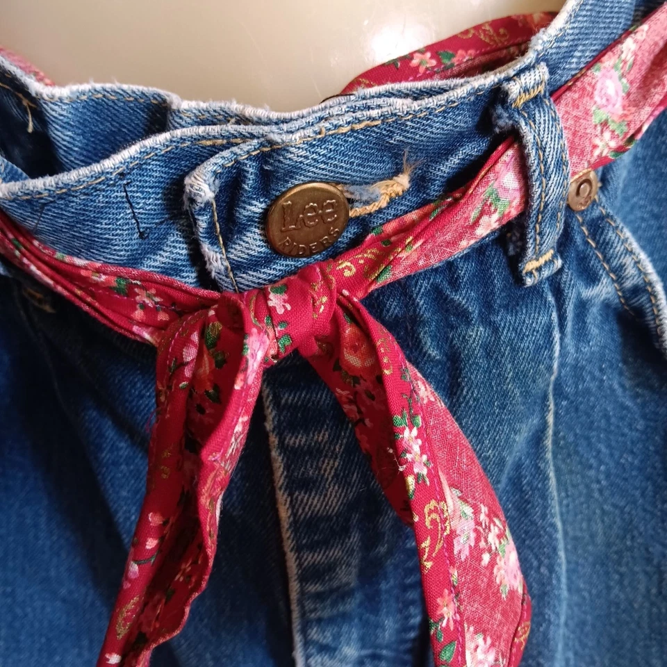 Bolso de Hombro Lee Denim 1OF1 Verdadero Vintage Cartera Jeans Granny Cottage Años 80 Foto 3 de 4