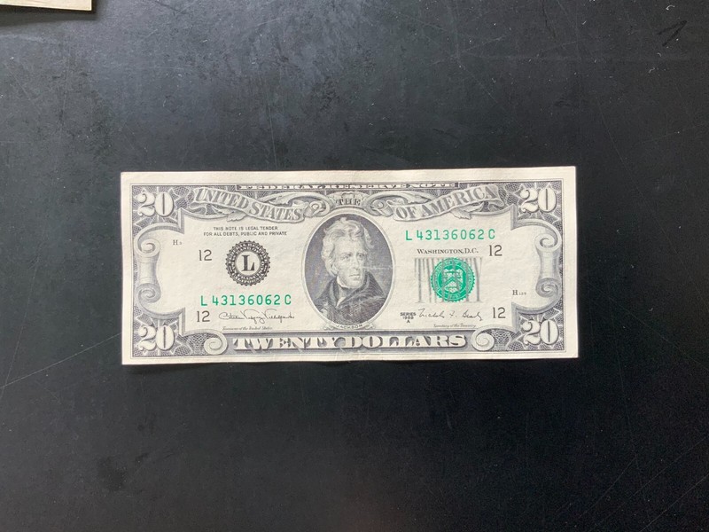 1988A $20 DOLLAR BILL L43136062C