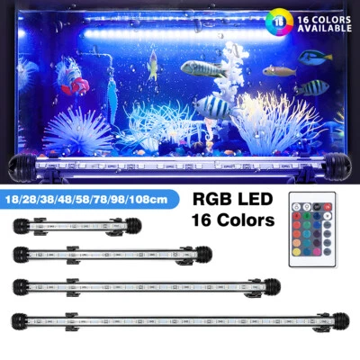 Aquarium Fish Tank 5050 RGB LED Strip Lights Bar Lamp Submersible Lights UK Plug
