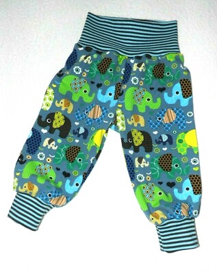  Einzigartige   Pumphose   Hose    Elefanten    Jeansblau    handmade  