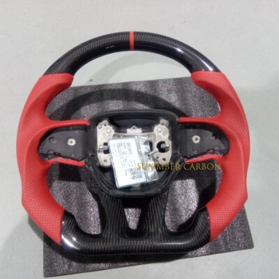 Carbon Fiber w/Red Steering Wheel Fit Dodge Charger Jeep SRT None Heated 2015+