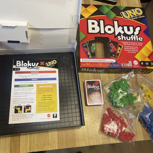Blokus Shuffle UNO Edition Strategy Board Game, Family Game with Colorful Pieces