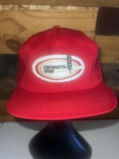 New Vtg Continental Grain Seeds Patch Red Adjustable Snapback Hat K Products