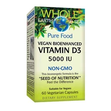 Natural Factors Whole Earth & Sea Vitamin D3 5000 IU, 60 Vegetarian Capsules