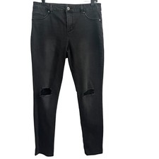 D Jeans Womens 12 Black Ripped Distressed Casual Stretch