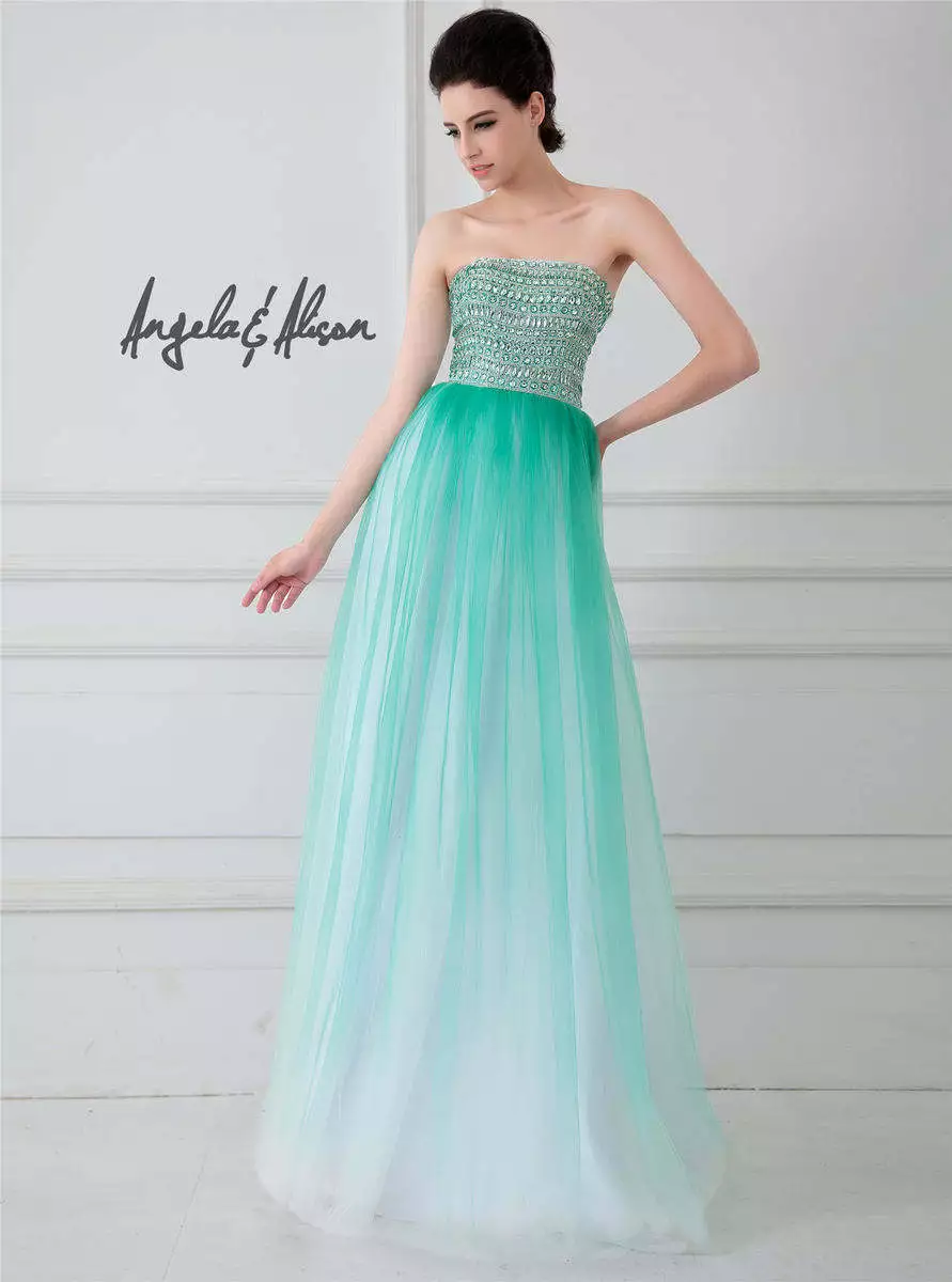 Green top ombre dress