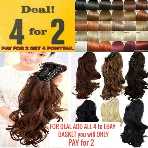 Clip in ponytail clearance extension ebay