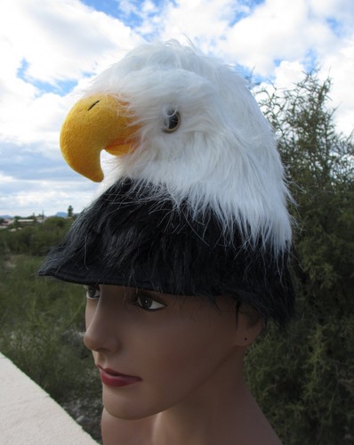 Small BALD EAGLE HAT plush ADULT cap 