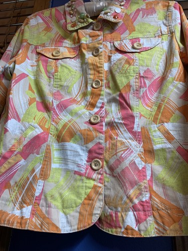 Ruby Rd Womens Jacket Size 12 Embellished Collar W/ Pockets - Picture 6 of 12