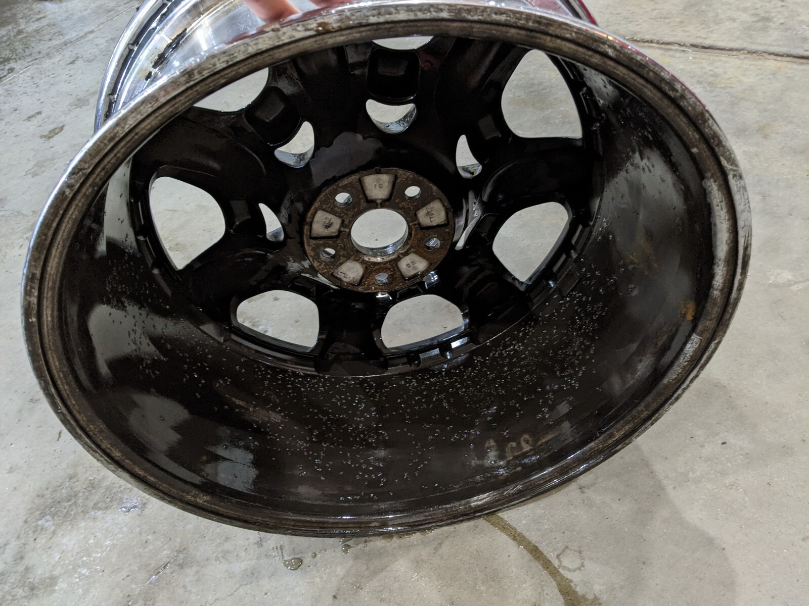 black & chrome Bentley Continental flying spur mulliner 7 spoke OEM wheel rim 20