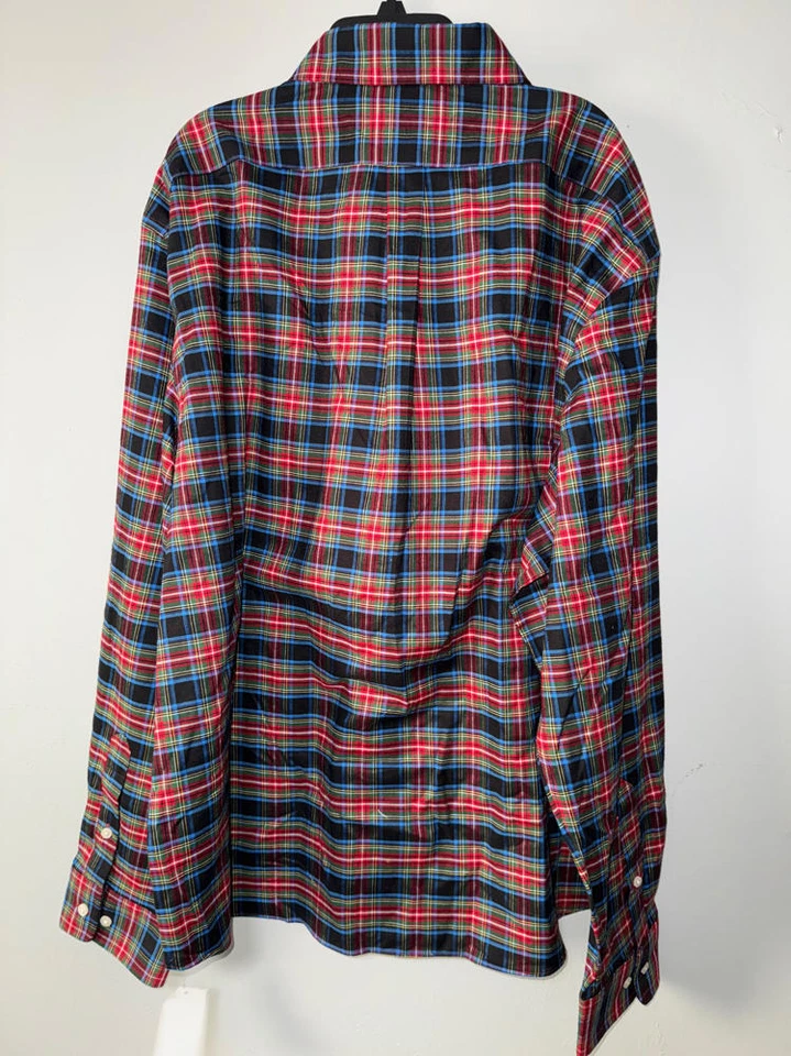 Precio de venta sugerido por el fabricante $80 LRL Camisa de vestir suave elástica ajuste regular a cuadros talla 2XL Foto 3 de 3