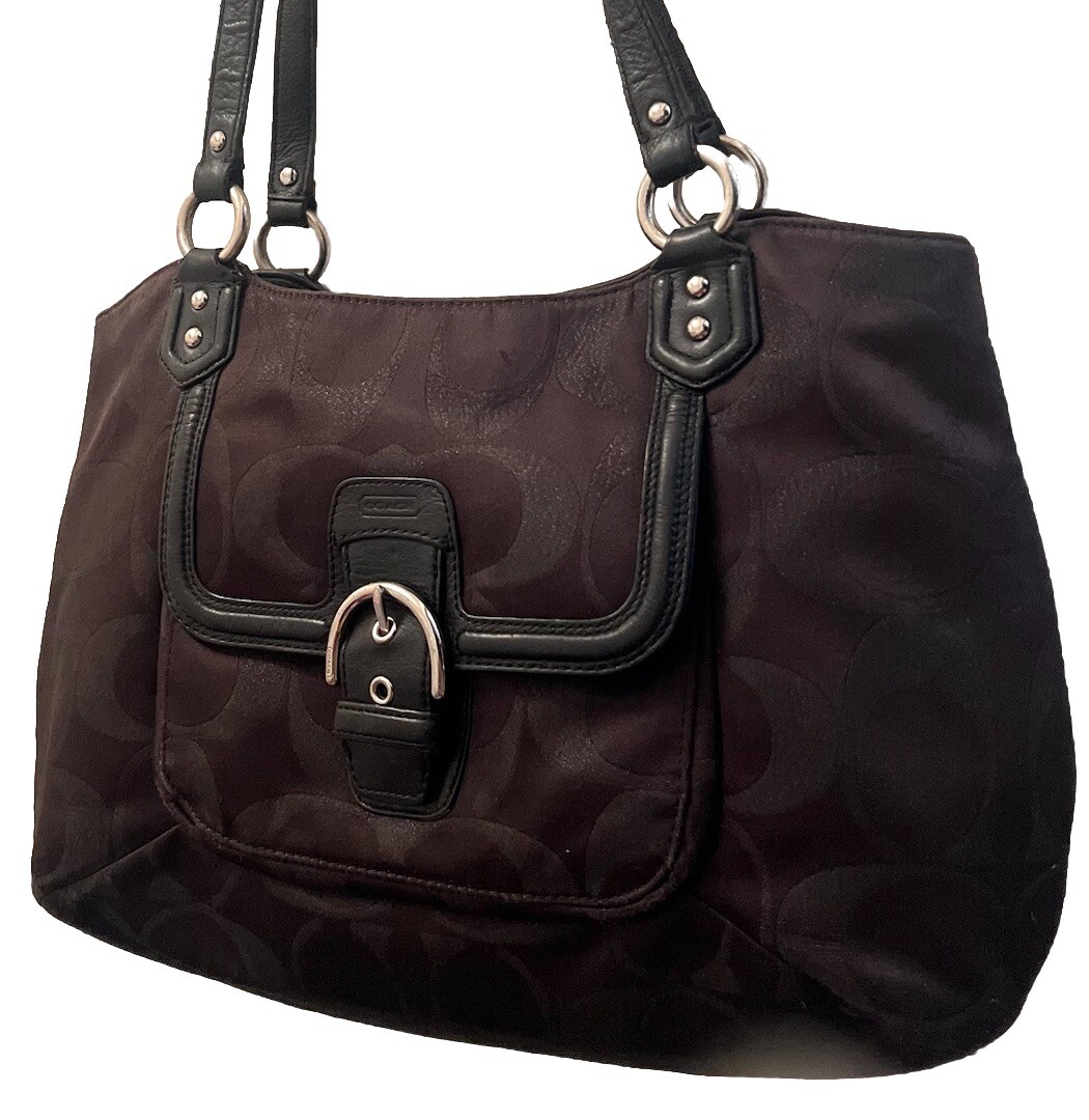 バッグ Coach Leather Tote bag semi shoulder COACH SHOULDER SATCHEL TOTE BAG BLACK LEATHER ZIP #6491 HANG