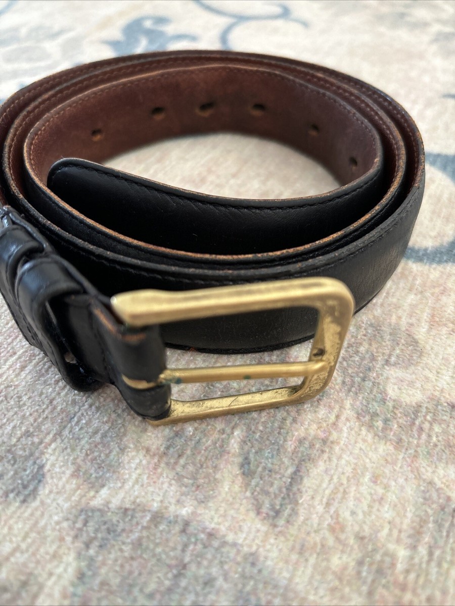 Vintage Coach Cowhide Leather Belt Mens 38 SoHo Black Brass  display picture 3