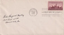 STAMP US SCOTT 943 "The Smithsonian" 3 CENT 1946 FDC - A