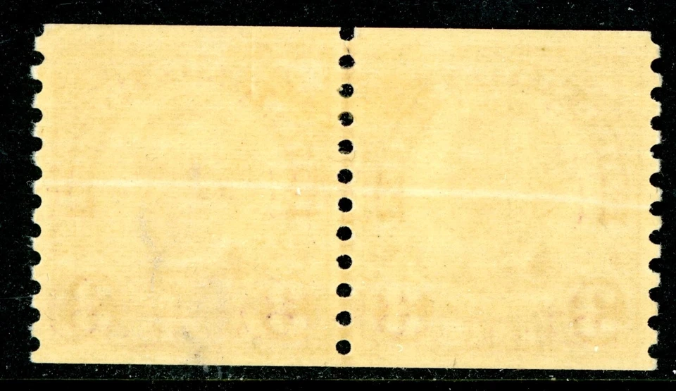 USA 1924 Lincoln 3¢ Violet Rotary Perf 10 Unwmk Scott #600 Line Pair Mint K303 - Image 2 of 4