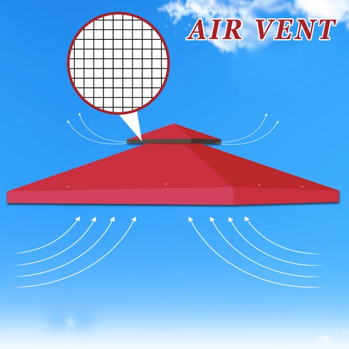 Replacement Canopy 8'X8' 10x10' Gazebo Sunshade 2-Tier Patio Pavilion Cover Top - Picture 2 of 67