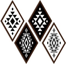 4 Pieces Aztec Wall Decor Farmhouse Home Western Boho Art...