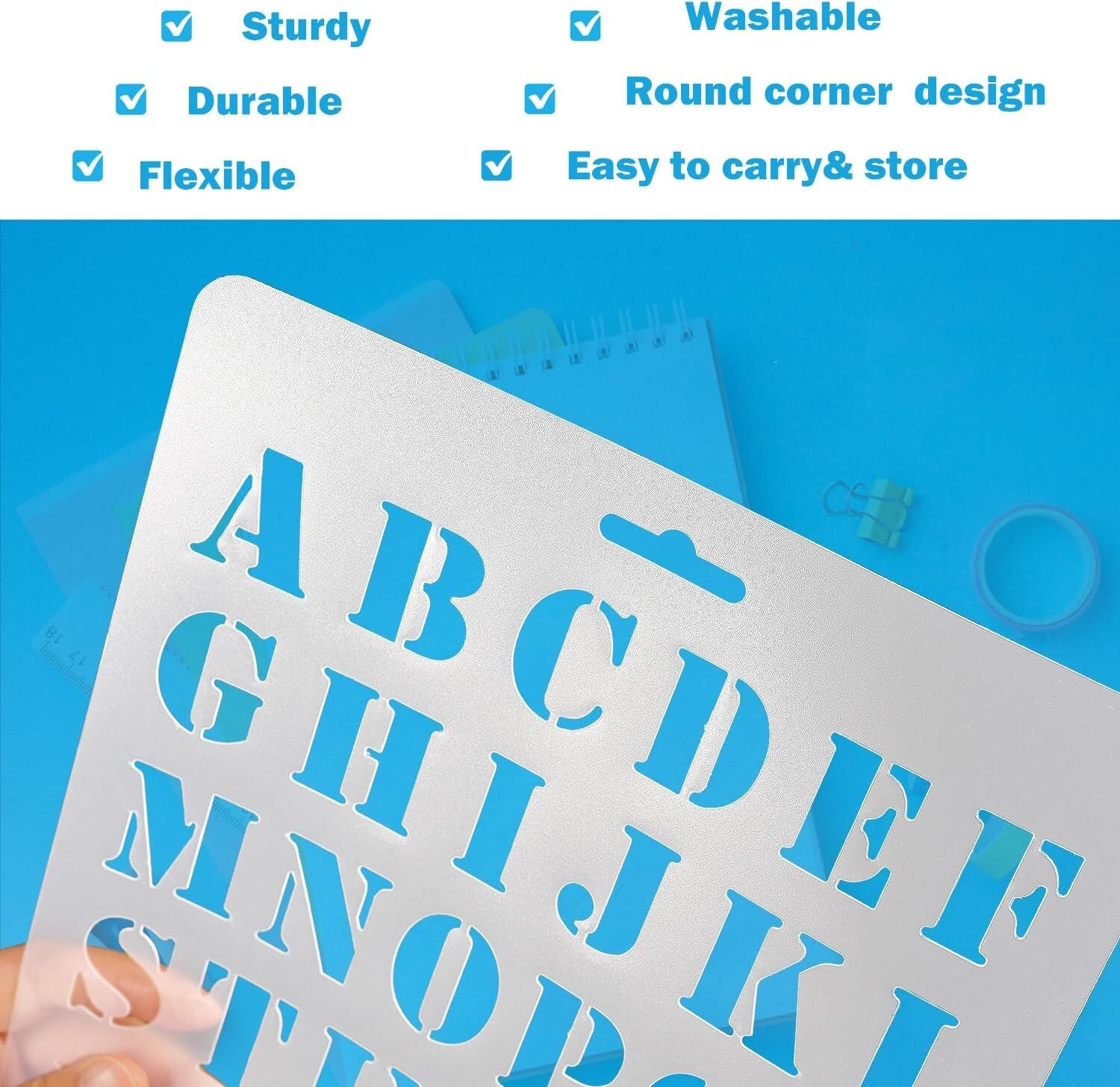 6 Pcs Alphabet Letters Numbers Stencils  for Painting Drawing Scrapbooking Cards
