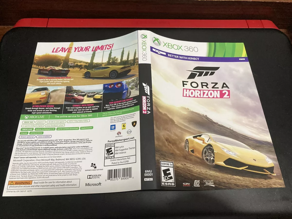 CUSTOM REPLACEMENT CASE NO DISC Forza Horizon 2 XBOX SEE