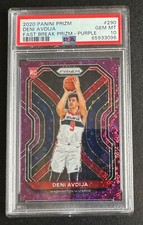 #/75 Deni Avdija PSA 10 GEM 2020-21 Panini Prizm Fast Break Purple Prizm RC #290