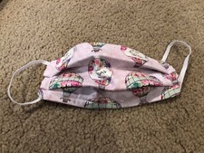 Pink Hot Air Balloon Dreams Flight print handmade cotton face mask reversible