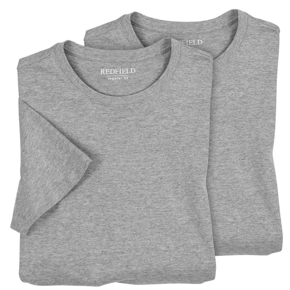 Doppelpack T-Shirt Übergröße grau melange Redfield