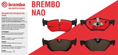 Front & Rear Ceramic Brake Pad Set For 2012-2015 BMW 328i - Fits Many 2-Series, 3-Series, 4-Series Models