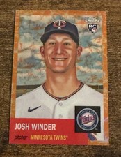 2022 Topps Chrome Platinum Anniversary Josh Winder /25 Toile Cream Orange #115