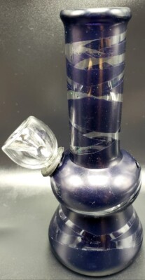 5'' GLASS BLACK Tobacco Mini Hookah Water Pipe Bong Bubbler Carb FREE SCREENS