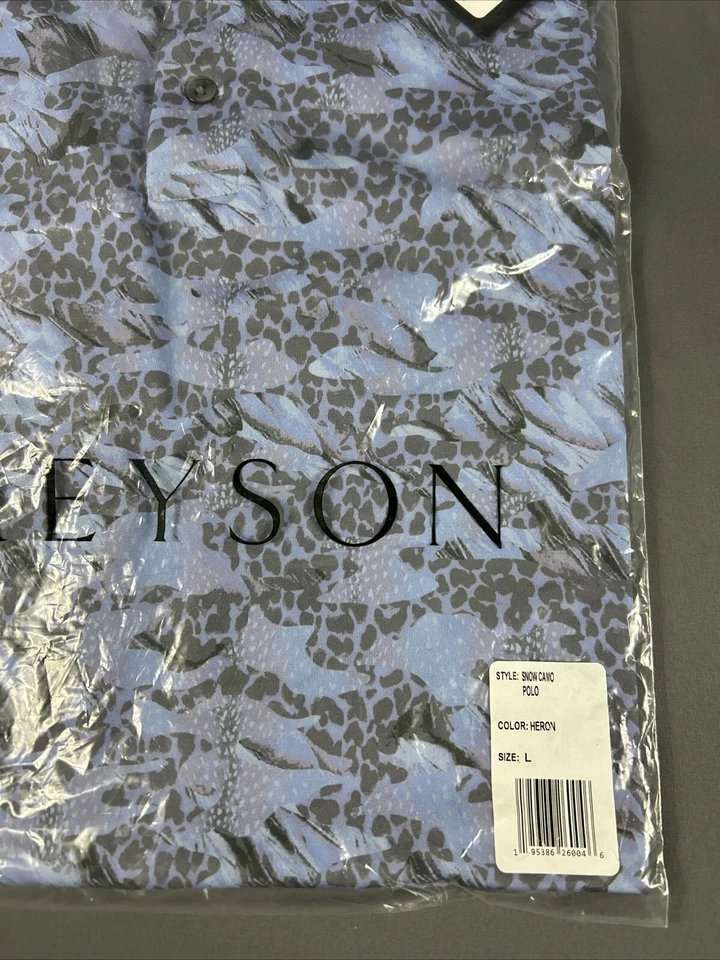 Camisa de golf Greyson polo estampado camuflaje nieve grande garza azul poliéster nueva con etiquetas precio de venta sugerido por el fabricante $118 Foto 2 de 4