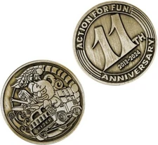 Kizer Cutlery 11th Annv Coin Emblem Action For Fun Artwork 2013 - 2024 KIAC