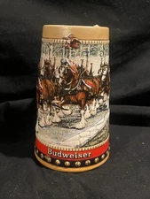 1988 Anheuser Busch Budweiser Holiday Beer Stein Mug - Collector's Series