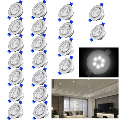 20x 3W LED Kaltweiß Einbauleuchte Einbaustrahler Decken Set Leuchte Spot Lampe